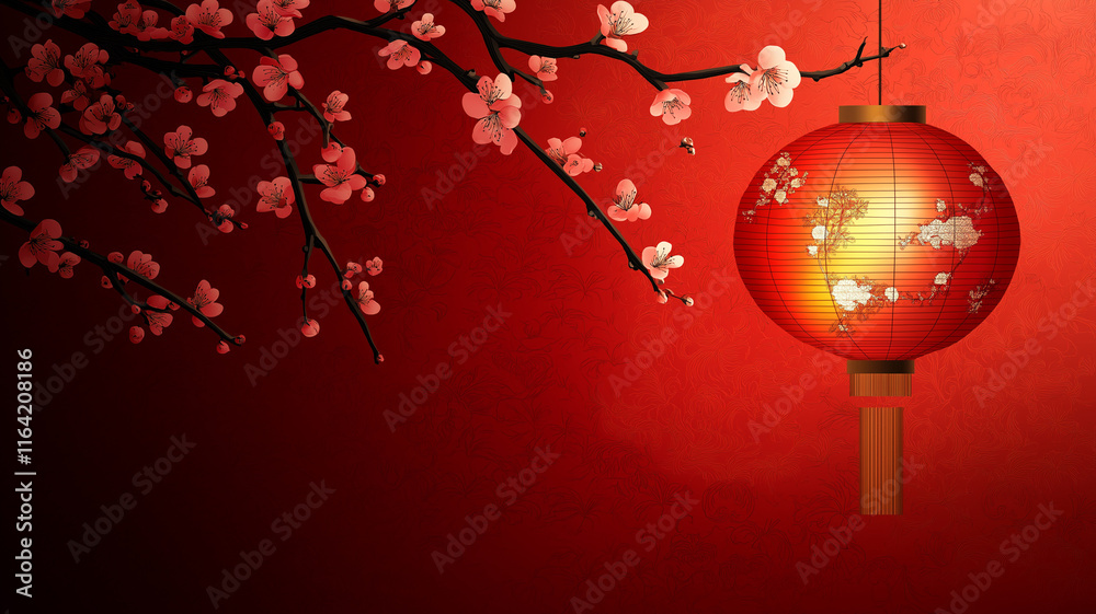 Vibrant Chinese New Year celebration with red lanterns, dragon dances, and festive decorations. Symbolizing prosperity, joy, and family reunions, this cultural event is rich in tradition and color Vibrant Chinese New Year celebration with red lanterns, dragon dances, and festive decorations. Symbolizing prosperity, joy, and family reunions, this cultural event is rich in tradition and color