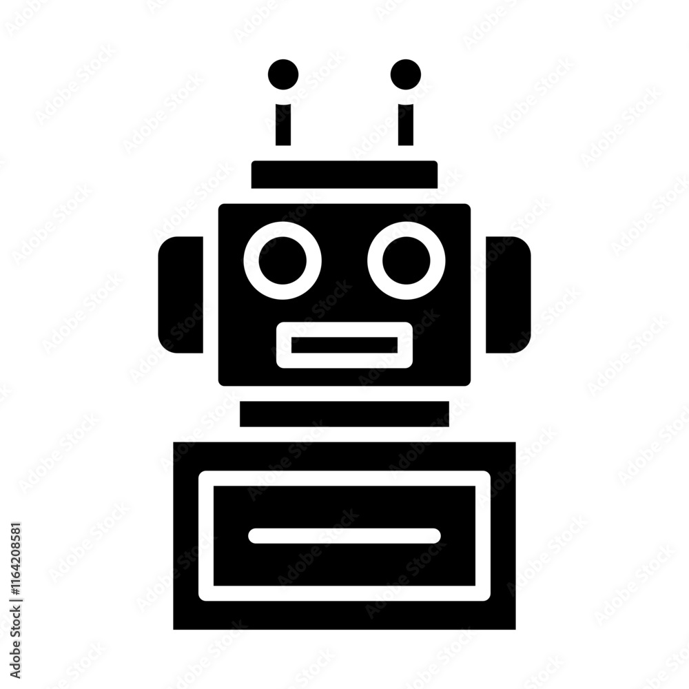 Fototapeta premium Robot Vector Glyph Icon Design