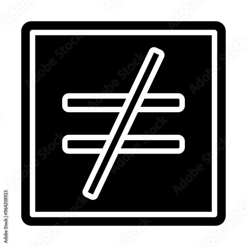 NO Equal To Vector Glyph Icon Design