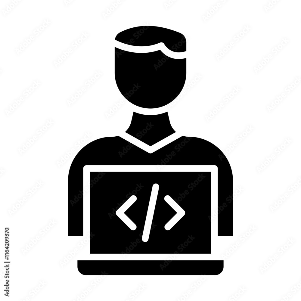 Programmer Vector Glyph Icon Design Programmer Vector Glyph Icon Design