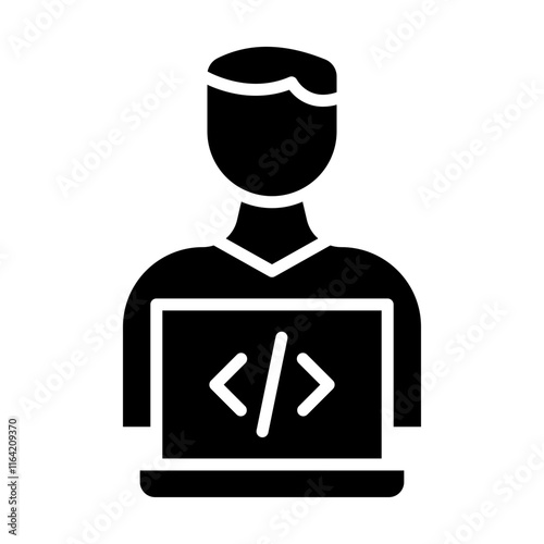 Programmer Vector Glyph Icon Design