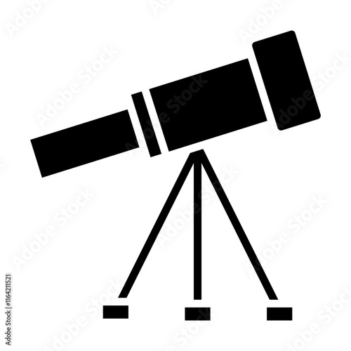 Telescope Vector Glyph Icon Design