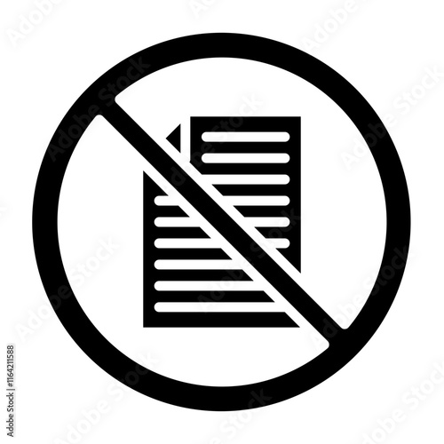 No Paper Vector Glyph Icon Design