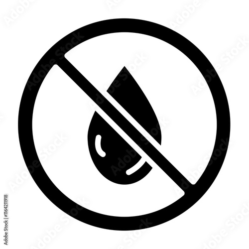 No Liquid Vector Glyph Icon Design