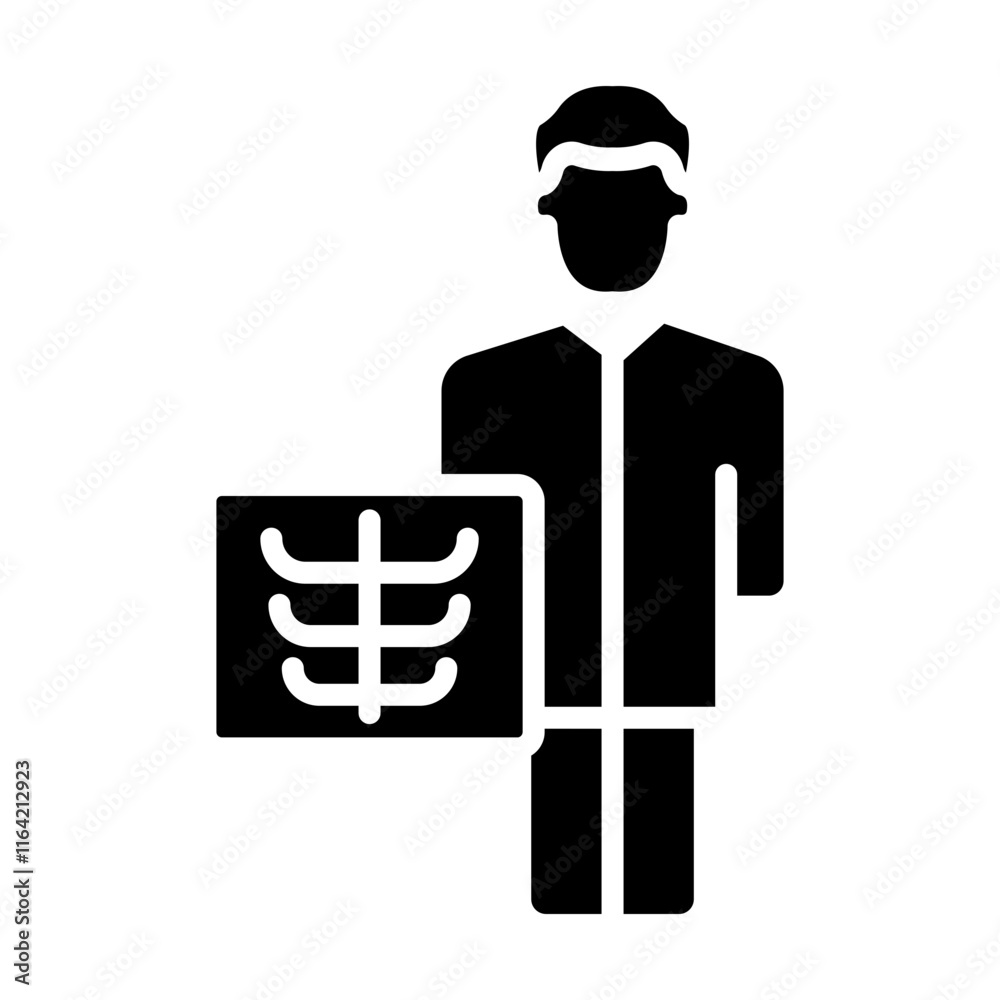 Radiologist Working Vector Glyph Icon Design Radiologist Working Vector Glyph Icon Design