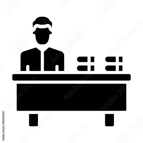 Book Keeper Vector Glyph Icon Design