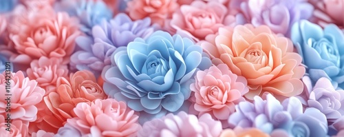 Explore the soft and delicate beauty of 'Subtle Shades of Pastel Colors A refined pastel gradient blending softly for a minimalist and subtle aesthetic' featuring floral arrangements in gentle hues