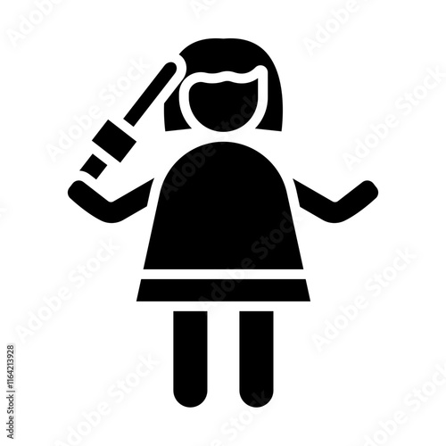 Hair Styler Vector Glyph Icon Design