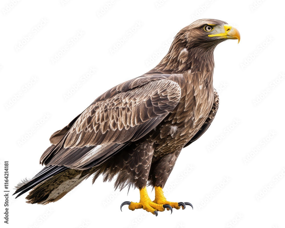 Isolated Bald Eagle Standing Full Profile Isolated Bald Eagle Standing Full Profile