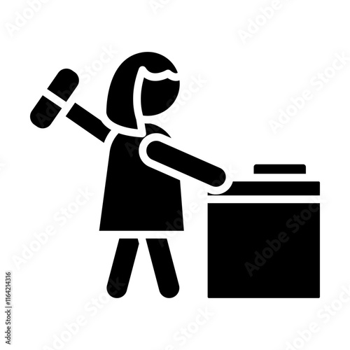 Woman Blacksmith Vector Glyph Icon Design