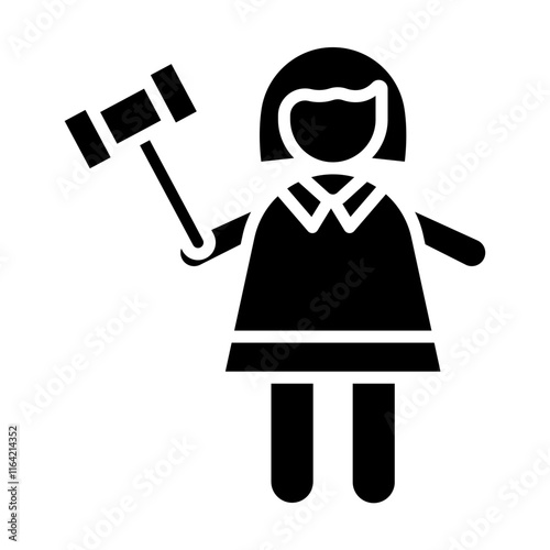 Woman Lawyer Vector Glyph Icon Design