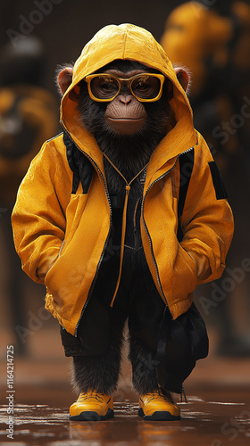 Animals wearing fashionable clothes