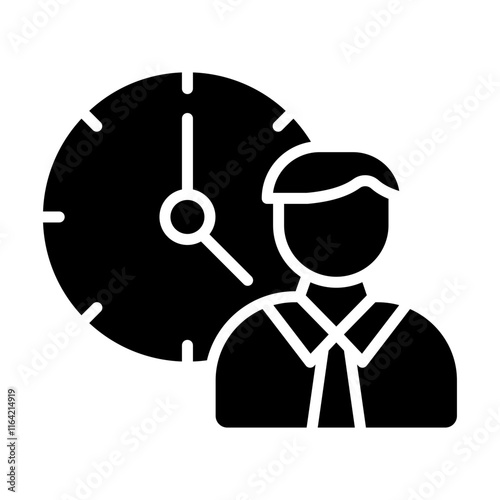 Part Time Vector Glyph Icon Design
