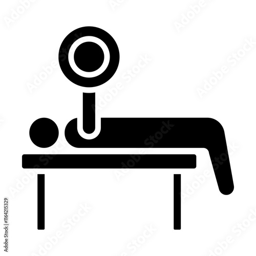 Bench Press Vector Glyph Icon Design