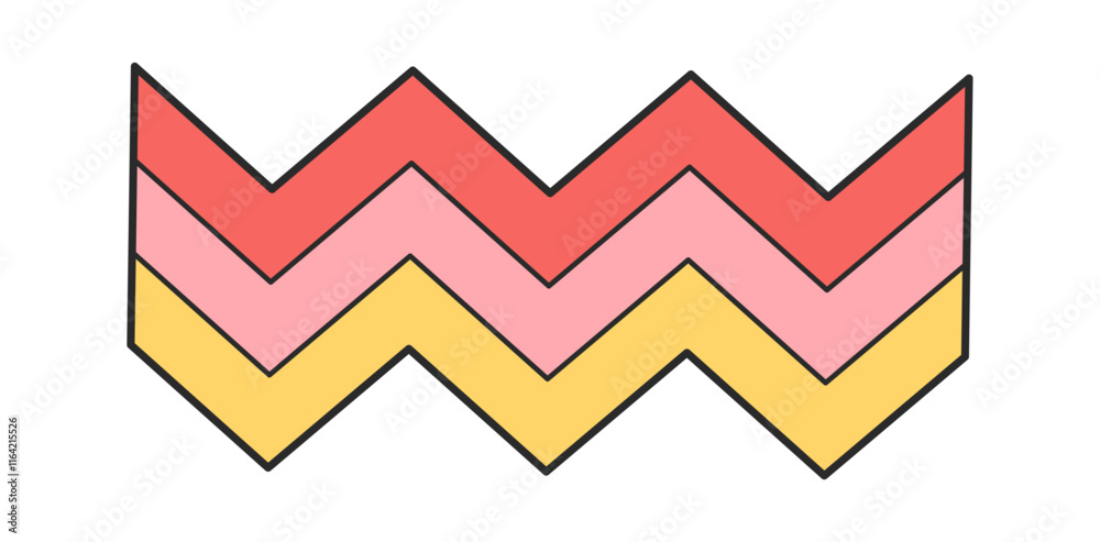 Pastel rainbow zigzag groovy element Pastel rainbow zigzag groovy element