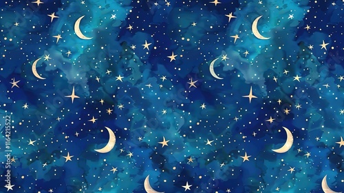 Celestial seamless pattern wallpaper