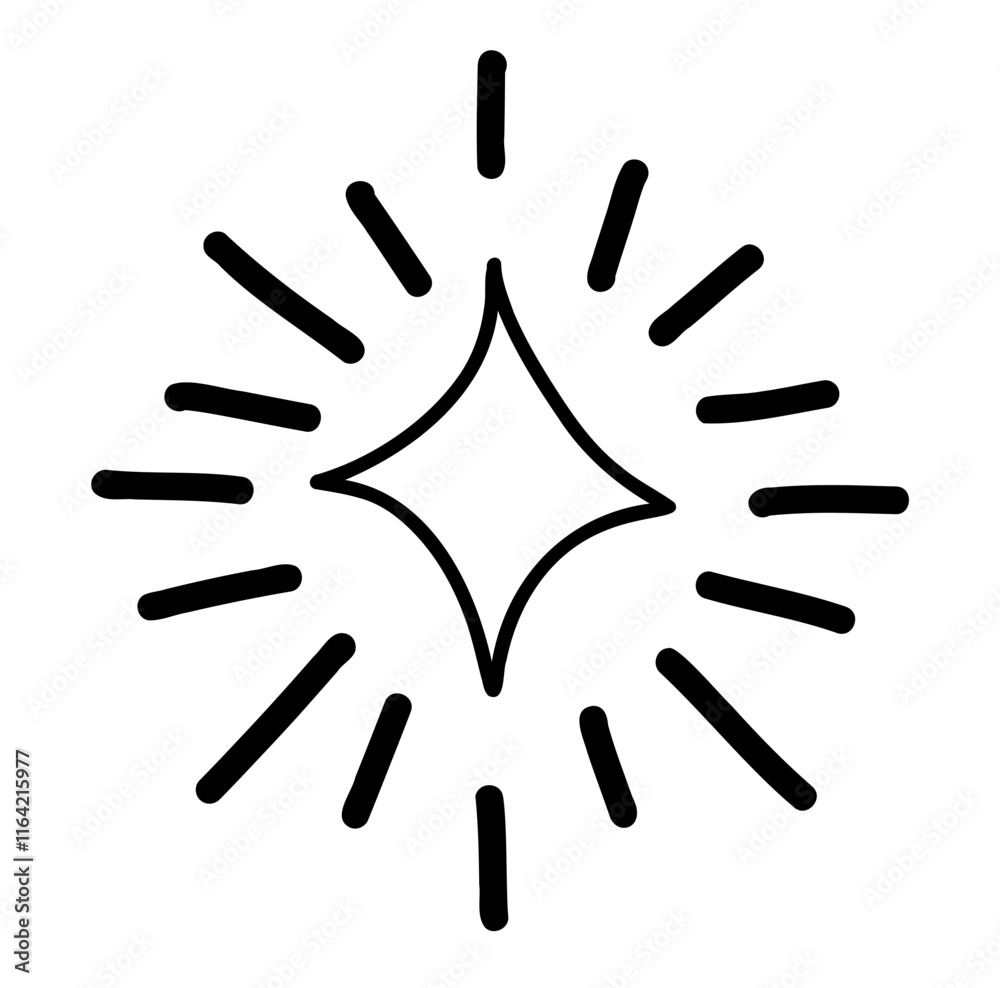 sparkles starburst spark comic doodle hand drawn star cute svg transparent clipart cutout digital sticker