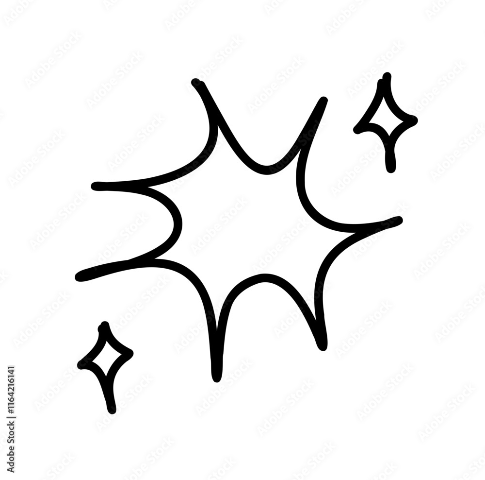 sparkles starburst spark comic doodle hand drawn star cute svg transparent clipart cutout digital sticker