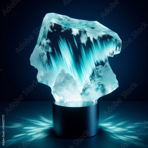 Arctic Ice A lamp with a base that looks like a chunk of ice wit photo