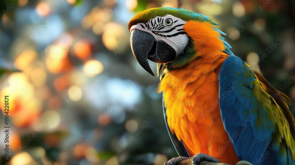 Fototapeta premium Vibrant Parrot perched on branch