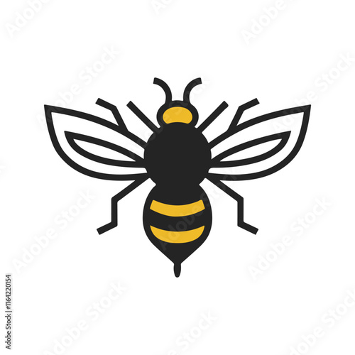 Lovely simple design of a yellow and black bee