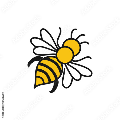 Lovely simple design of a yellow and black bee