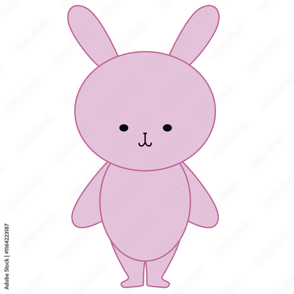 かわいいウサギの立ち姿のイラスト