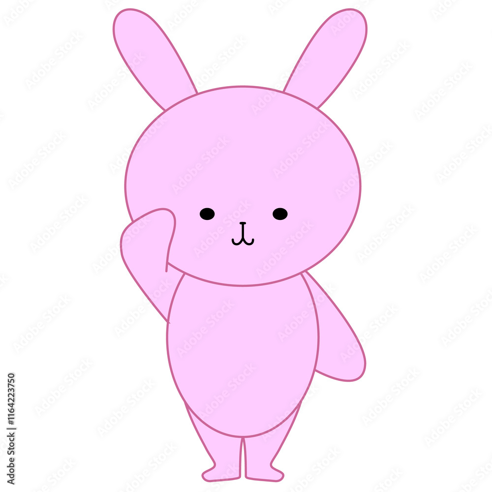 敬礼するウサギのイラスト 敬礼するウサギのイラスト