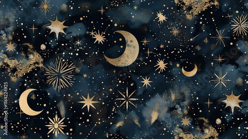 celestial seamless pattern wallpaper