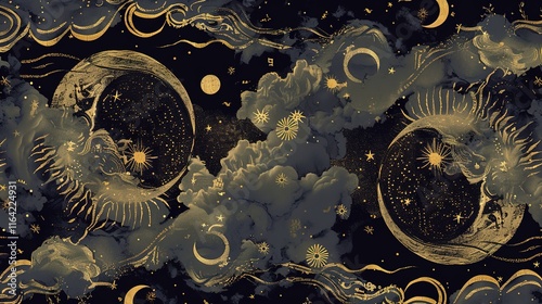 celestial seamless pattern wallpaper