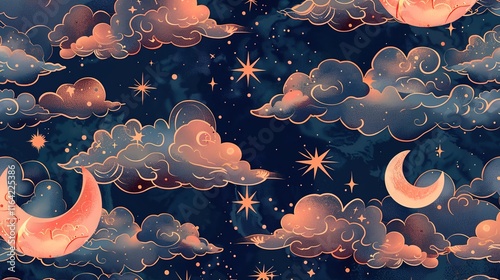 celestial seamless pattern wallpaper