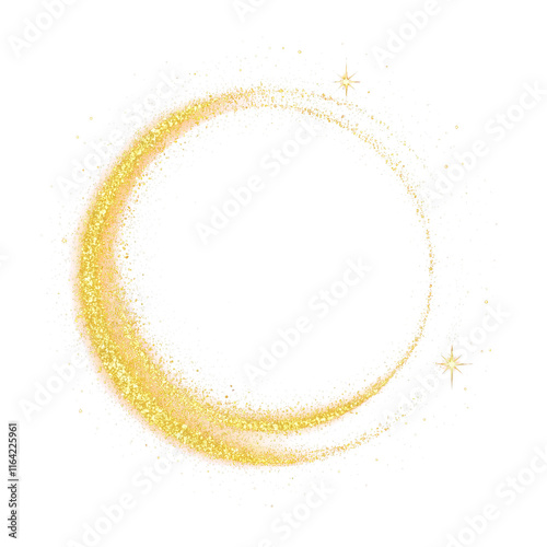 Obraz na płótnie Gold glitter round frame, the golden circle, a round frame of glittering beauty w salonie