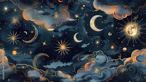 celestial seamless pattern wallpaper