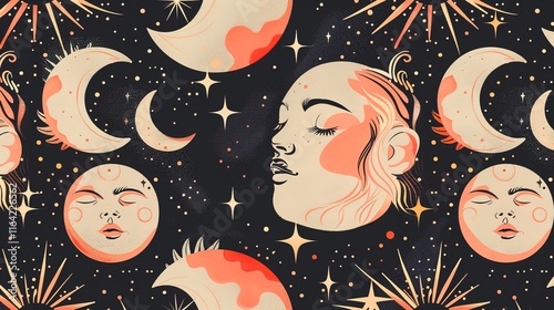 celestial seamless pattern wallpaper