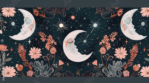 celestial seamless pattern wallpaper