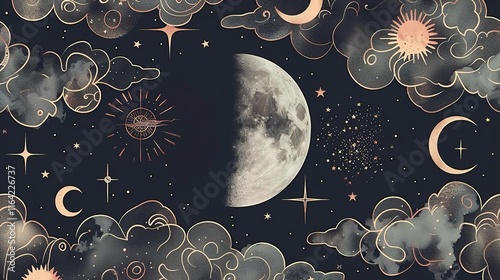 celestial seamless pattern wallpaper