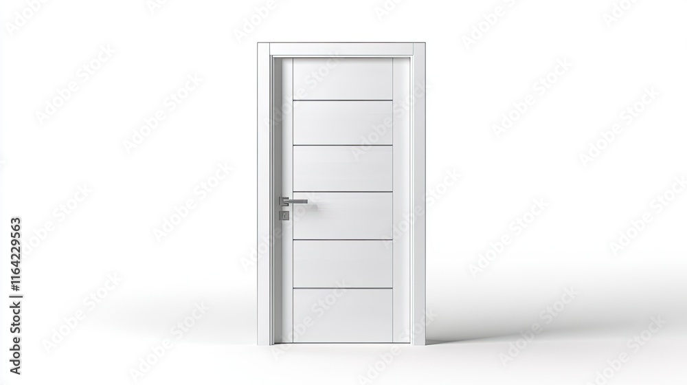 Modern White Interior Door with Simple Lines and Minimalist Design Modern White Interior Door with Simple Lines and Minimalist Design