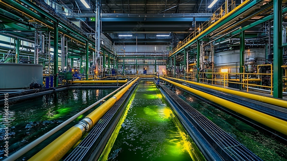 Fototapeta premium Vibrant Pollution Control Center Showcasing Carbon Offset Processing and Global Protection Strategies