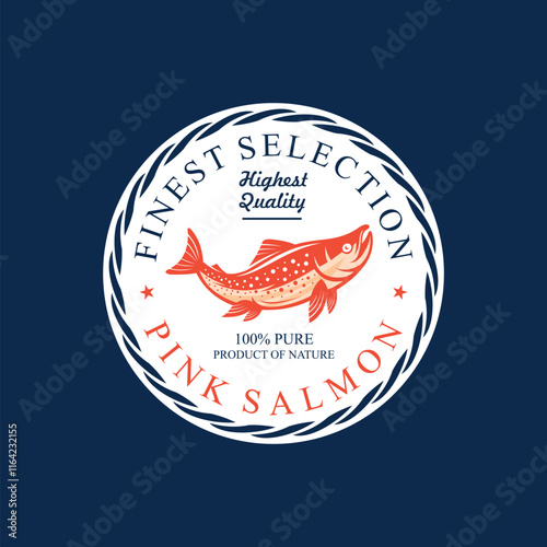 salmon fish emblem logo, salmon stamp logo