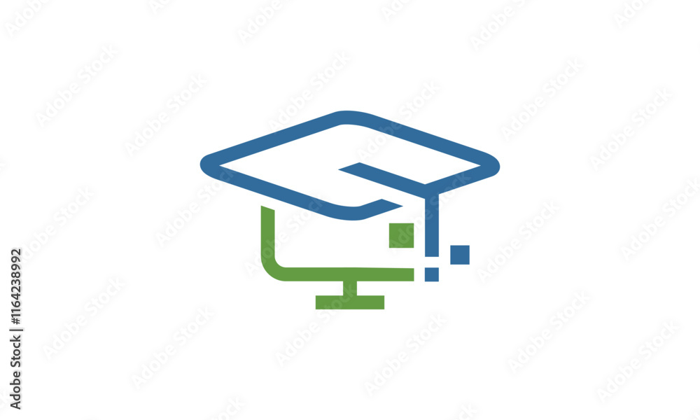 an IT graduate themed graphic image, white background. vector graphic base. an IT graduate themed graphic image, white background. vector graphic base.