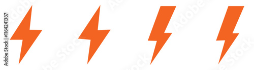 flash thunder power icon, flash lightning bolt icon with thunder bolt - Electric power icon symbol - Power energy icon sign in filled, thin, line, outline and stroke style for apps and website