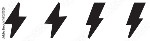 flash thunder power icon, flash lightning bolt icon with thunder bolt - Electric power icon symbol - Power energy icon sign in filled, thin, line, outline and stroke style for apps and website