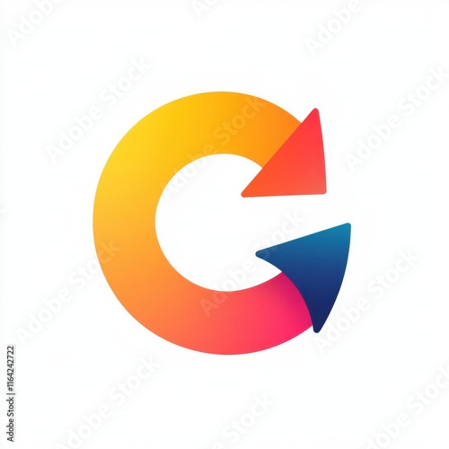 Free Download Vibrant circular logo with gradient colors and directional arrows symbolizing refresh and innovation. - GFXLoad