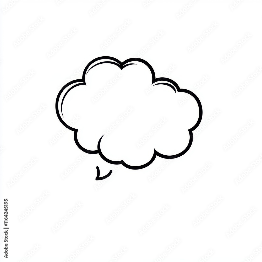 Blank thought bubble illustration on a white background, inviting creative ideas and expressions. Blank thought bubble illustration on a white background, inviting creative ideas and expressions.