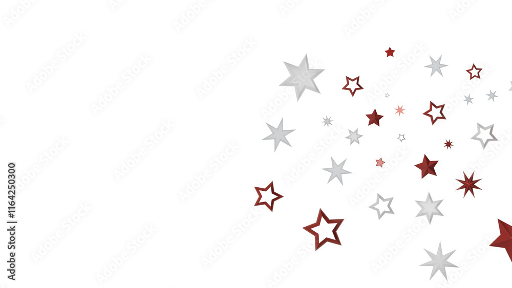 Naklejka premium An image with red and white stars scattered on a black background. It looks like a celebration or holiday design.