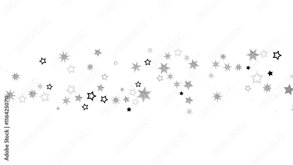 A black background with a scattering of silver stars of different sizes and shapes. The stars create an abstract design and have a sparkly, shiny, and festive feel. A black background with a scattering of silver stars of different sizes and shapes. The stars create an abstract design and have a sparkly, shiny, and festive feel.