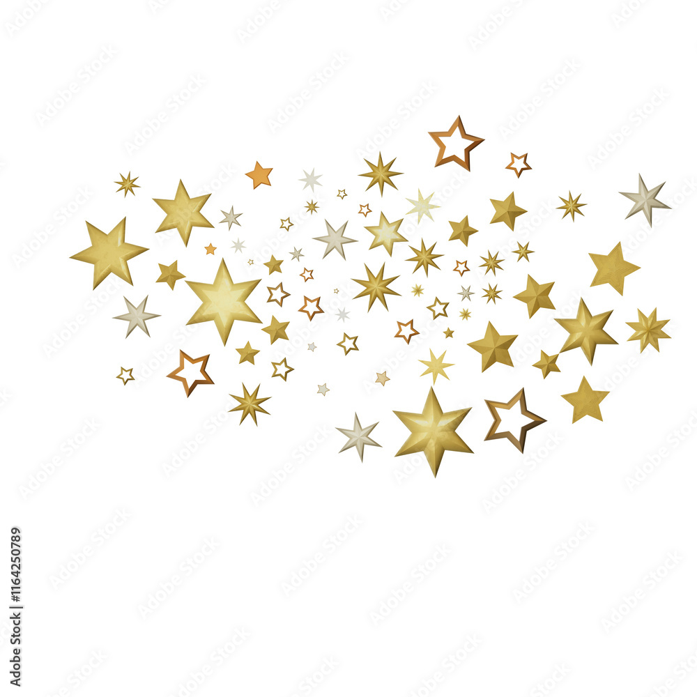 A dazzling burst of golden stars against a dark background. A dazzling burst of golden stars against a dark background.