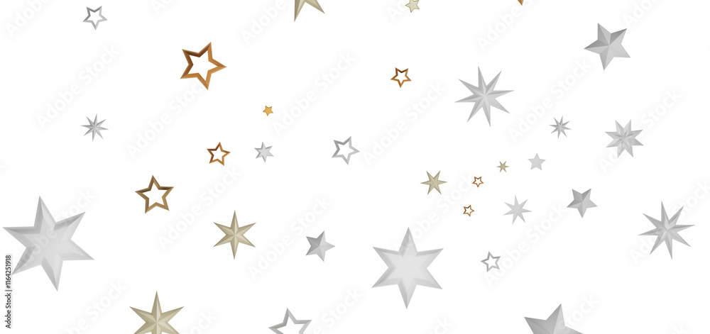 A collection of golden and silver stars on a black background, creating a mesmerizing and sparkling night sky effect. A collection of golden and silver stars on a black background, creating a mesmerizing and sparkling night sky effect.