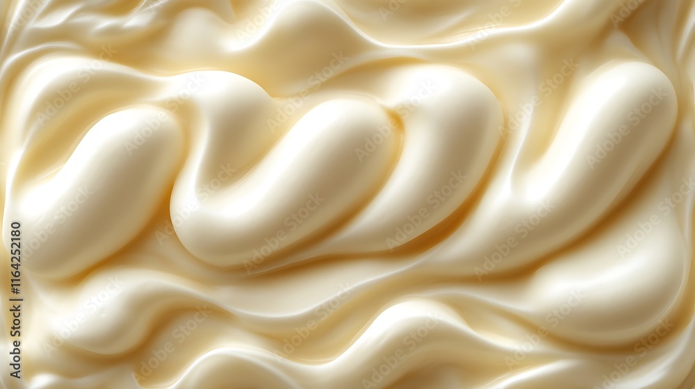 Obraz premium Creamy swirls of mayonnaise texture background