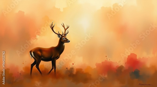 deer at sunset